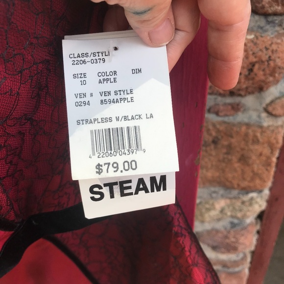 SALE! David's Bridal Red & Black Zip Back Corset - Picture 5 of 7